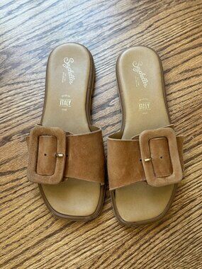 Suede Manhattan Slide Sandal by Seychelles